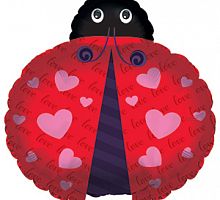 Шар Божья коровка (сердце) 60см