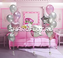 Композиция из шаров с Аистом