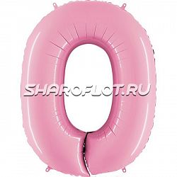 Шар Цифра 0 Розовая матовая 85см