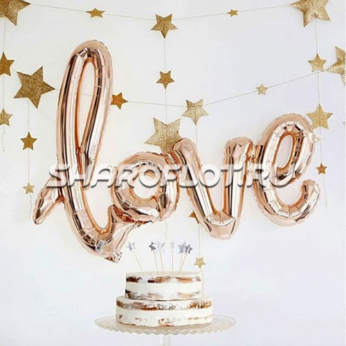 Шар Надпись love Розовое золото 80см Шар Надпись love Розовое золото 80см