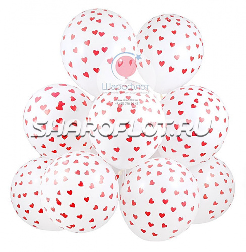 Шары Белые в сердечко 40см