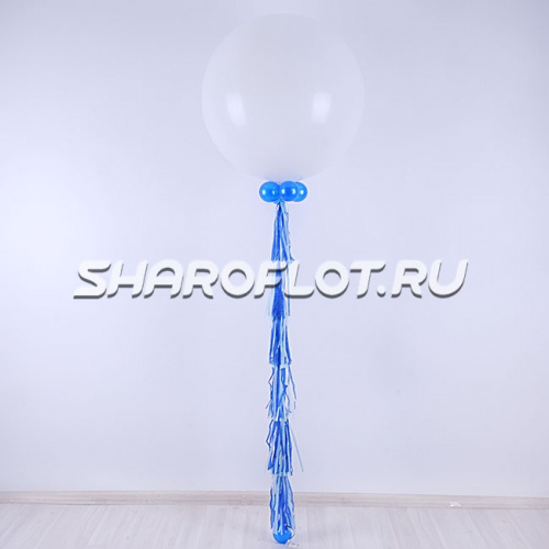 Белый шар с гирляндой тассел 80см