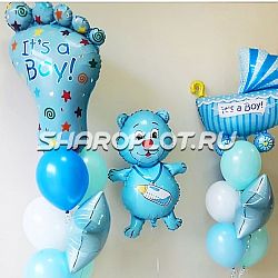 Композиция с фонтаном на выписку из роддома