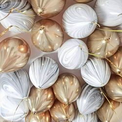 Шарики Золотые хром Агаты 30см