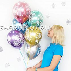 Шары Снежинки хром, 30см