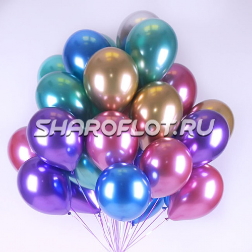 Облако шаров Хром Ассорти 30см