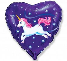 Шарик Сердце Единорог 40см