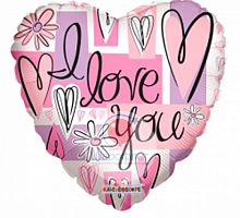 Воздушный шарик из фольги Сердце Пастель