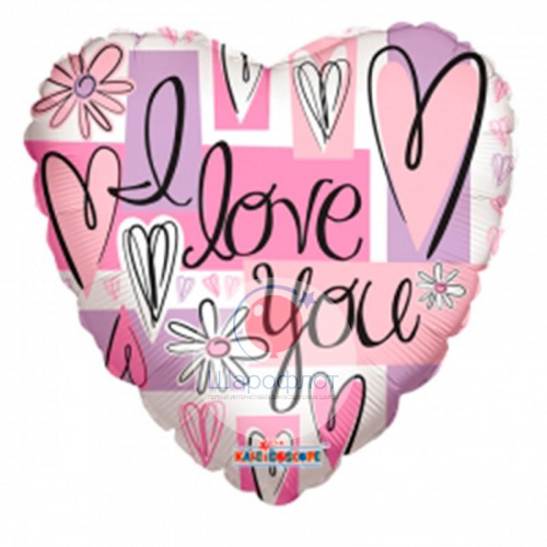 Воздушный шарик из фольги Сердце Пастель