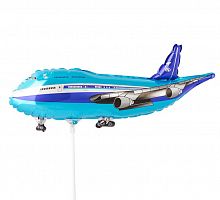 Мини-шар Самолет Лайнер Синий 25см