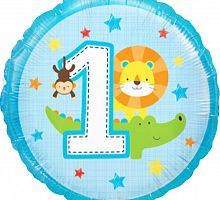 Шар круг «Первый день рождения мальчика»