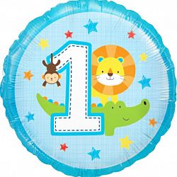 Шар круг «Первый день рождения мальчика»