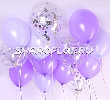 Шары Сиреневые Серебро 30см