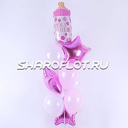 Фонтан для новорожденной девочки с бутылкой