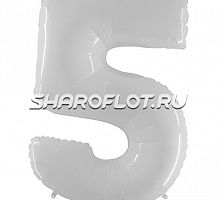 Шар Цифра 5 Белая 85см