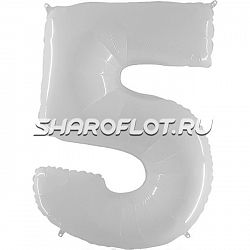 Шар Цифра 5 Белая 85см