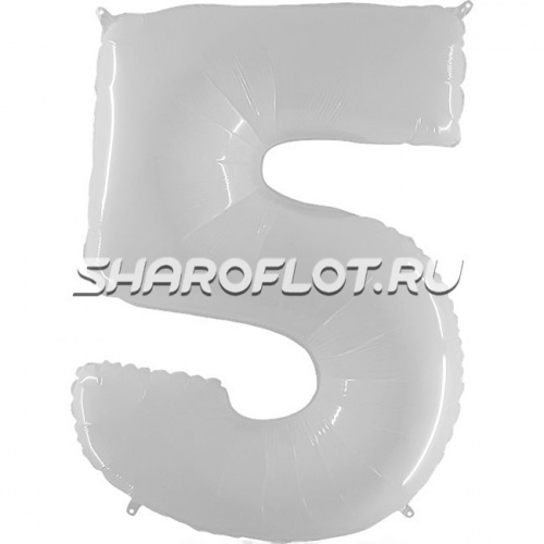 Шар Цифра 5 Белая 85см