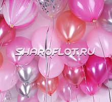Розовые шары на потолок Ассорти 30см