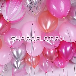 Розовые шары на потолок Ассорти 30см