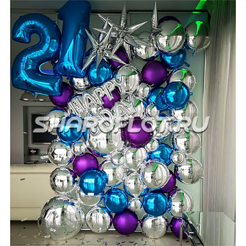 Фотозона из шаров фольгированных на день рожденьеРазмер Фотозона из шаров фольгированных на день рожденьеРазмер