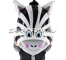 Шар Зебра голова 80см