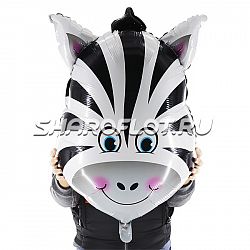 Шар Зебра голова 80см