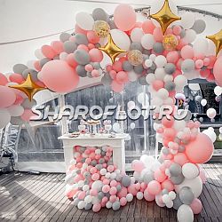 Разнокалиберная гирлянда "Розовое золото"