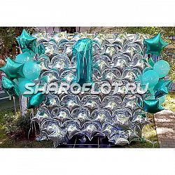 Фотозона из шаров Один годик 2х2м на каркасе