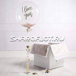 Коробка - сюрприз с шарами ко дню влюбленных