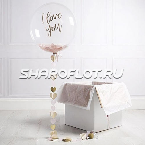 Коробка - сюрприз с шарами ко дню влюбленных