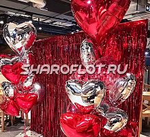 Фонтан из шаров на день влюбленных