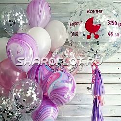 Композиция из шариков для девочки на выписку