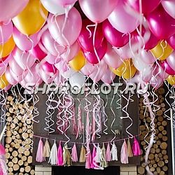 Шары розовые, фуксия, желтые 30см