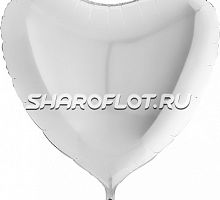 Шар Сердце Белое 80см