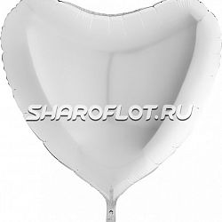 Шар Сердце Белое 80см