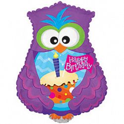 Шар Сова Happy Birthday 60см