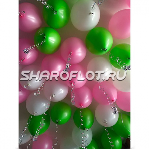 Шары розовые, зеленые, белые 30см