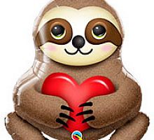 Шар Ленивец с сердцем 80см