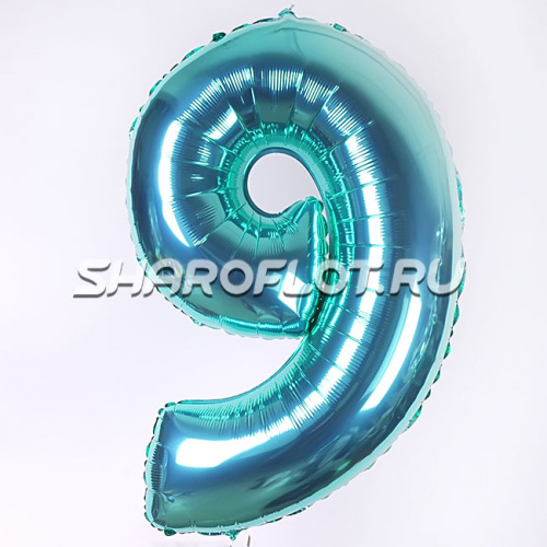 Шар Цифра 9 Тиффани 85см