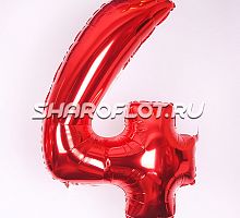 Шар Цифра 4 Красная 85см