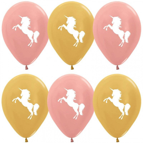 Шарики Единорог Золотые 30см