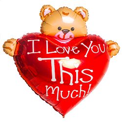 Мини-шар Сердце с Мишкой 25см