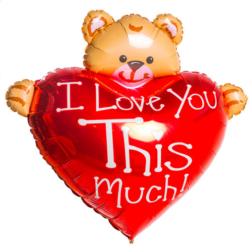 Мини-шар Сердце с Мишкой 25см