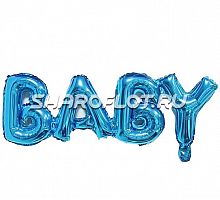 Шар Надпись Baby синяя 81см
