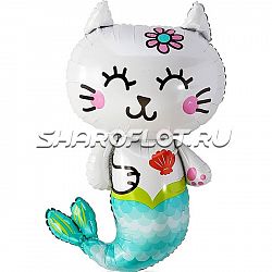 Шар Котенок-русалка 75см