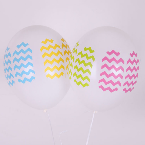 Шары Белые Зигзаг Ассорти 30см