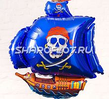 Шар Пиратский корабль синий 104см