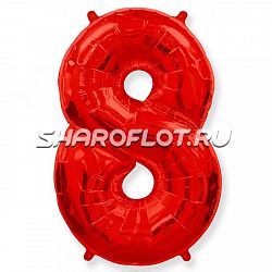Шар Цифра 8 Красная 85см