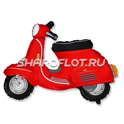 Шар Скутер красный 90см