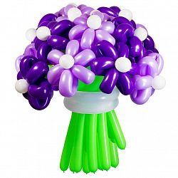 Цветы из шаров, Ромашки лиловые